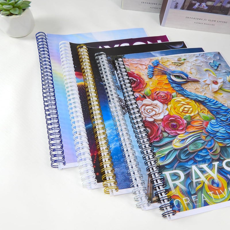 RAYSON WR3219M Wire Binding Spines, Multicolor, 3:1 Pitch Double Loop Binding Wires 3/4 Inch, 32-Loop Wire Ring Pack of 50 with Black, Gold, Blue, White, Silver - Image 4